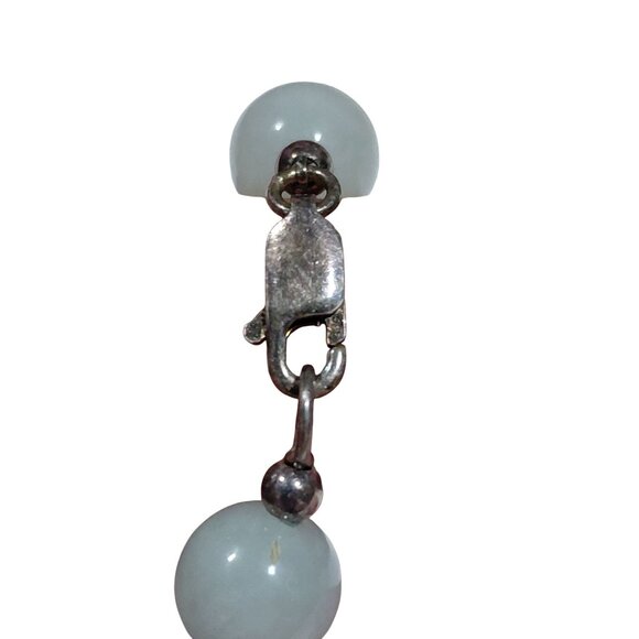 Vtg Lavender & Green Jade Elephant Beaded Bracelet With Silver Clasp Sz 6.25 - Picture 6 of 9